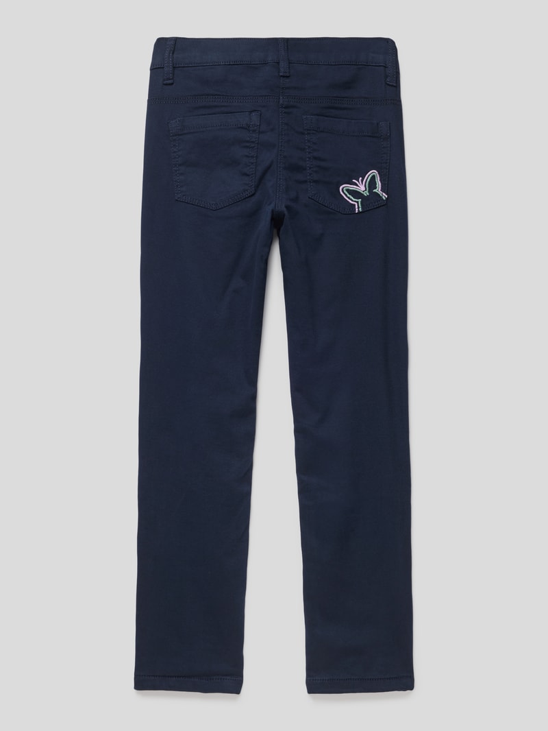 Slim Fit Hose mit Eingrifftaschen in marineblau