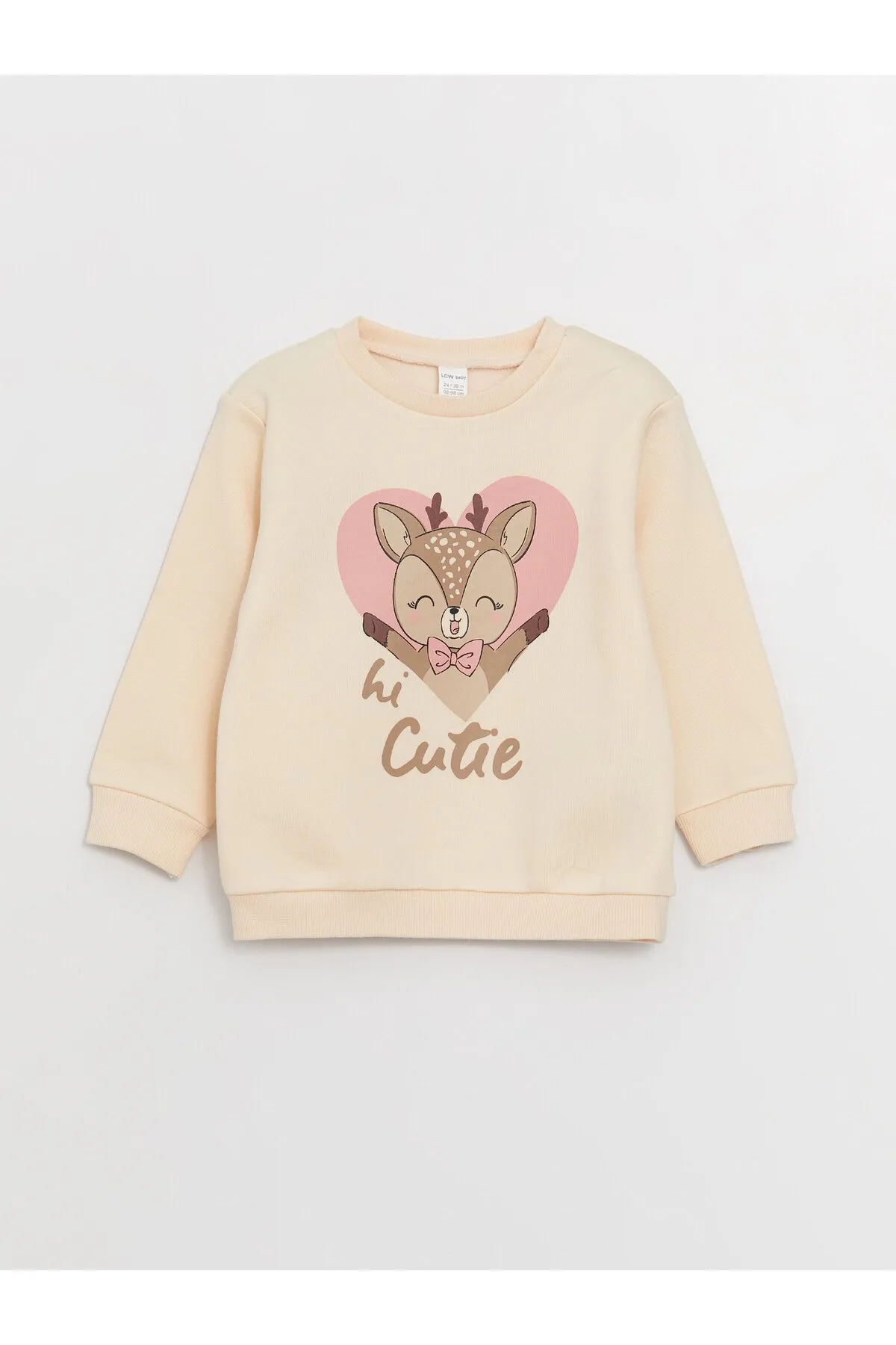 LC Waikiki  Langarm-Sweatshirt mit Rundhalsausschnitt und bedrucktem Baby-Mädchen-Sweatshirt im 2er-Pack