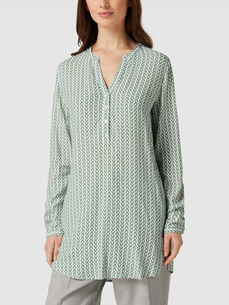 Blusenshirt mit Allover-Muster in grasgrün