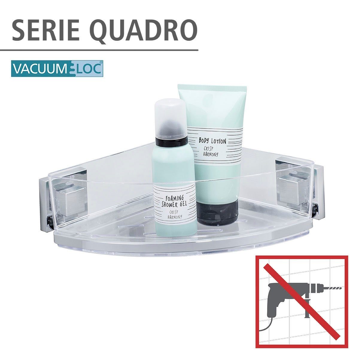 WENKO Eckregal Vacuum-Loc Quadro, 1 Etage