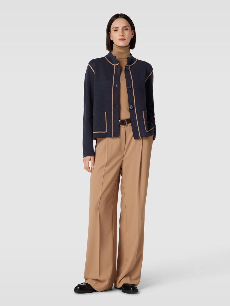 Blazer mit Viskose-Anteil und Knopfverschluss in marineblau