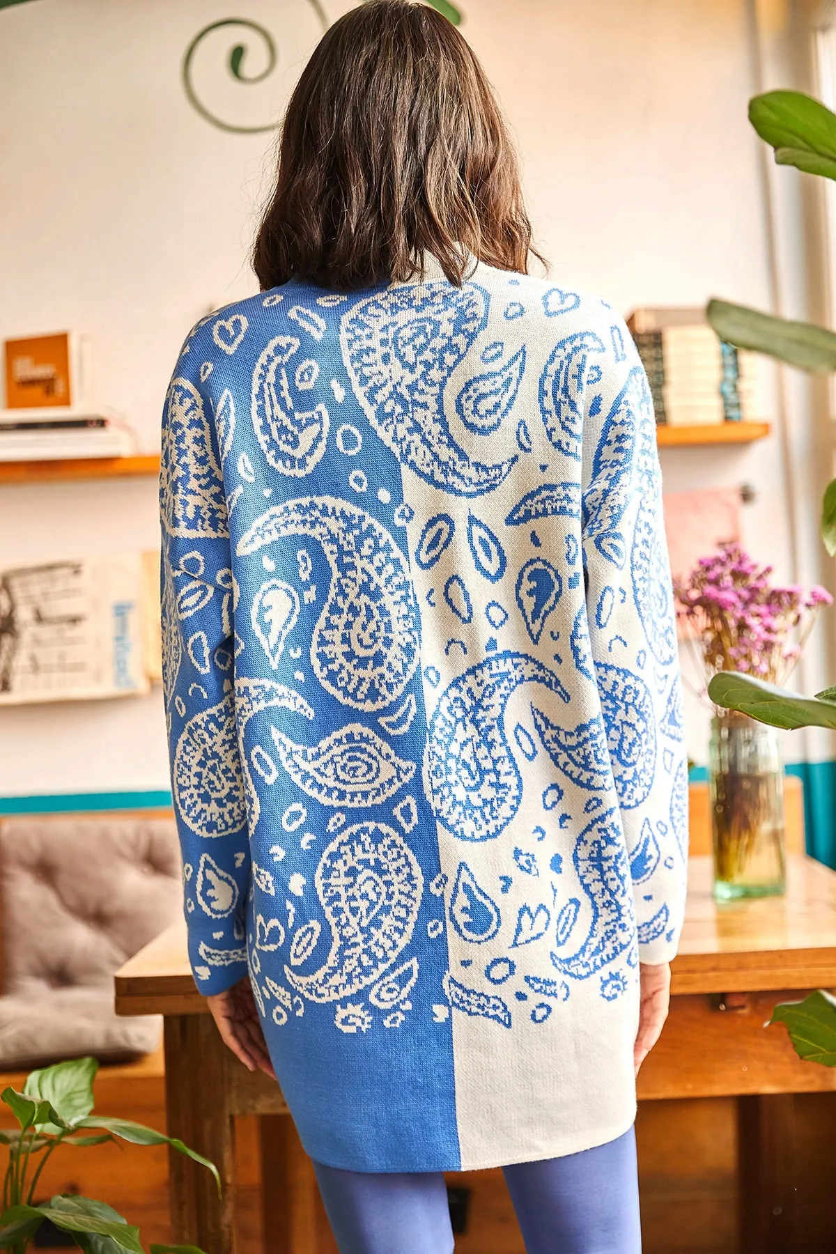Olalook  Strickjacke - Blau - Oversized