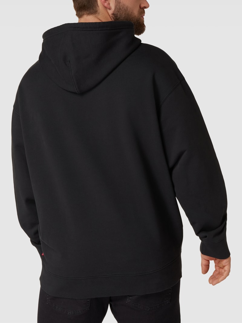 PLUS SIZE Hoodie mit Label-Print in schwarz