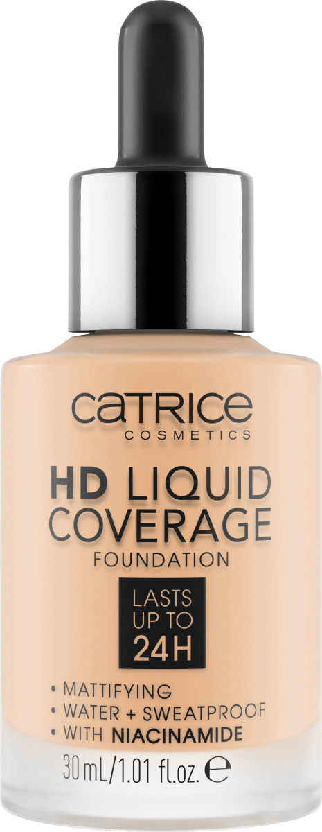 Foundation Liquid HD Coverage Waterproof 005 Ivory Beige, 30 ml