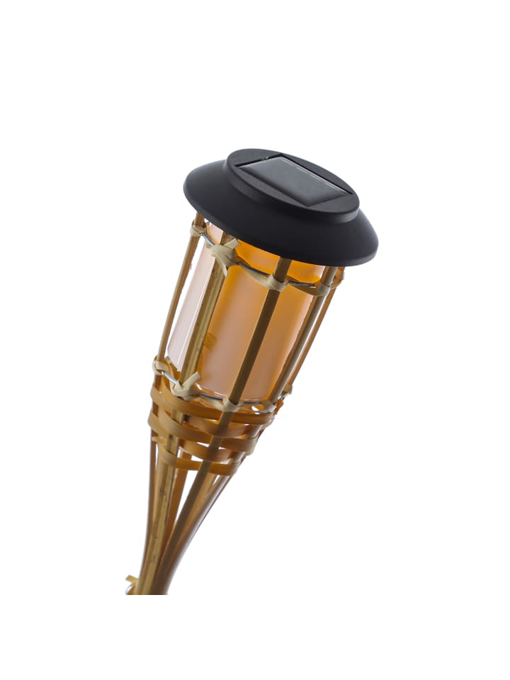 MARELIDA 4x LED Solar Fackel Gartenfackel aus Bambus H: 60cm in natur günstig kaufen onesize