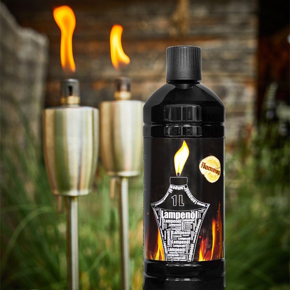 Flameup Lampenöl 1-24 L Lampenöl Gartenfackel neutral klar Petroleumlampe Öllampe, 1 l