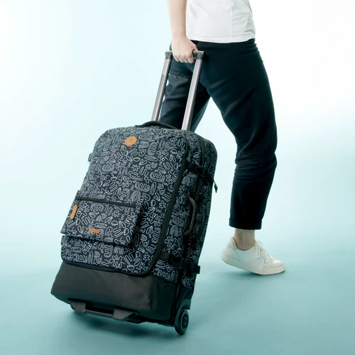 Medium 2-wheel soft suitcase Amiens black