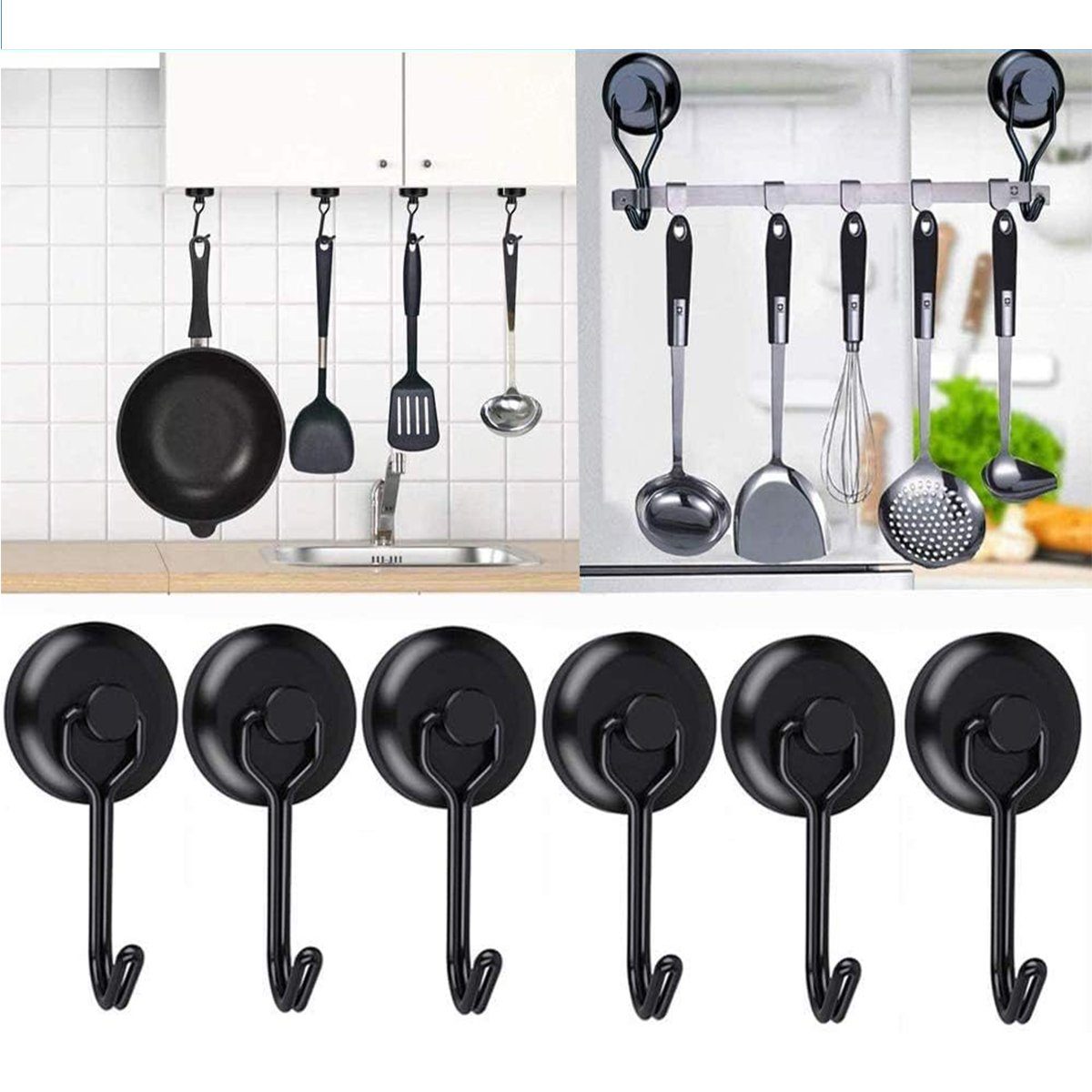 Dekomagnet Starker Magnethaken 14 kg für Küche Geschirrtuch Tisch 6St, FeelGlad