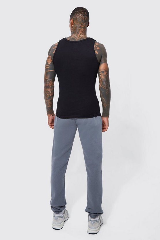 2er-Pack gerippte Muscle-Fit Tanktops