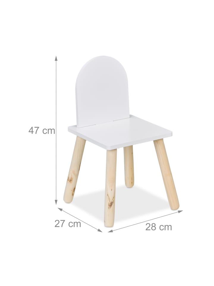 relaxdays 3-tlg. Kindersitzgruppe in Weiß/ Natur günstig kaufen onesize