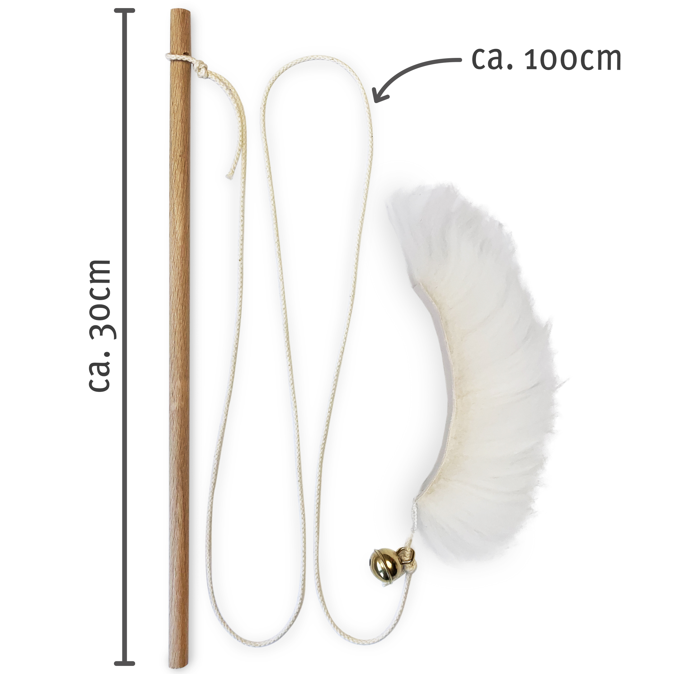 Kater Kasimir Katzenangeln Kater Kasimir Premium Katzenangel Set aus Buchenholz mit 4 handgemachten Anhängern