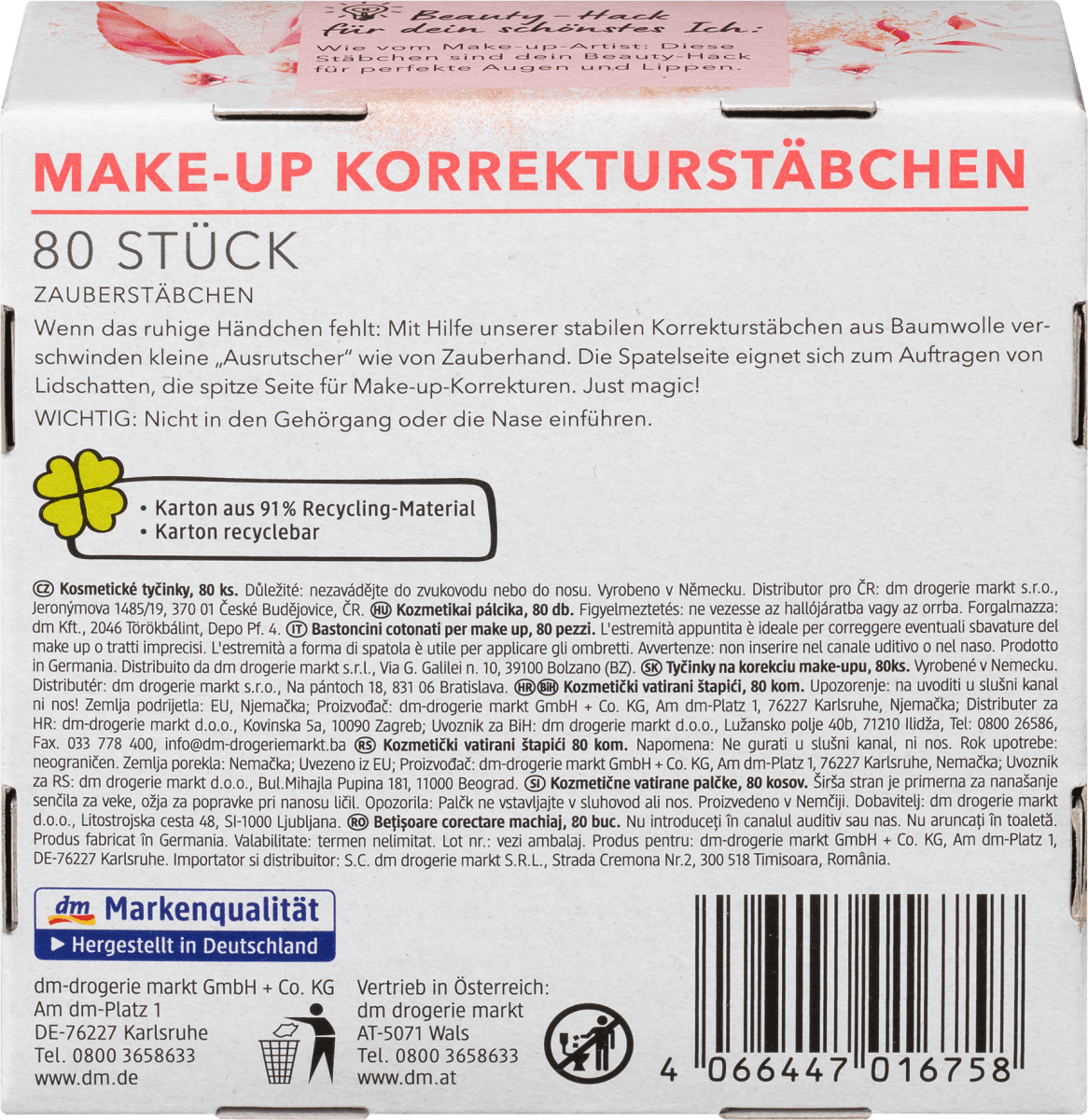 Make-Up Korrekturstäbchen, 80 St