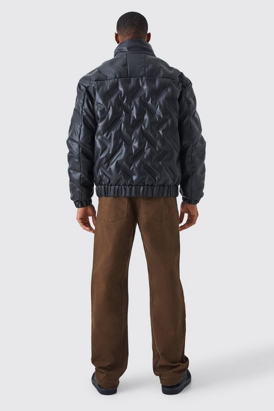 PU-Steppjacke mit Trichterkragen