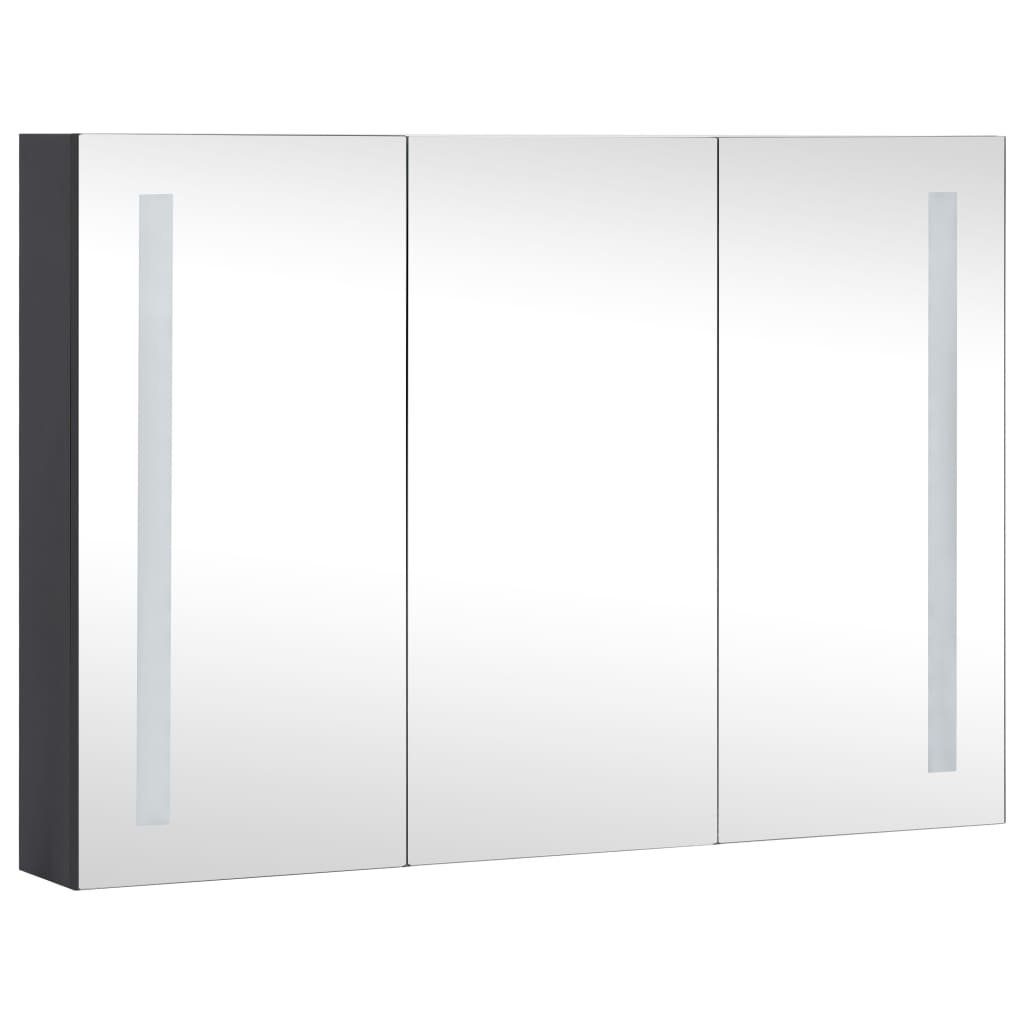 vidaXL Badezimmerspiegelschrank LED-Spiegelschrank fürs Bad 89x14x62 cm