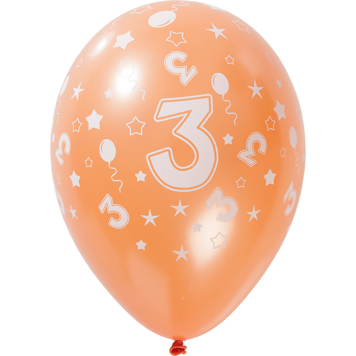 Luftballons Zahl 3, 5 Stück, 30 cm