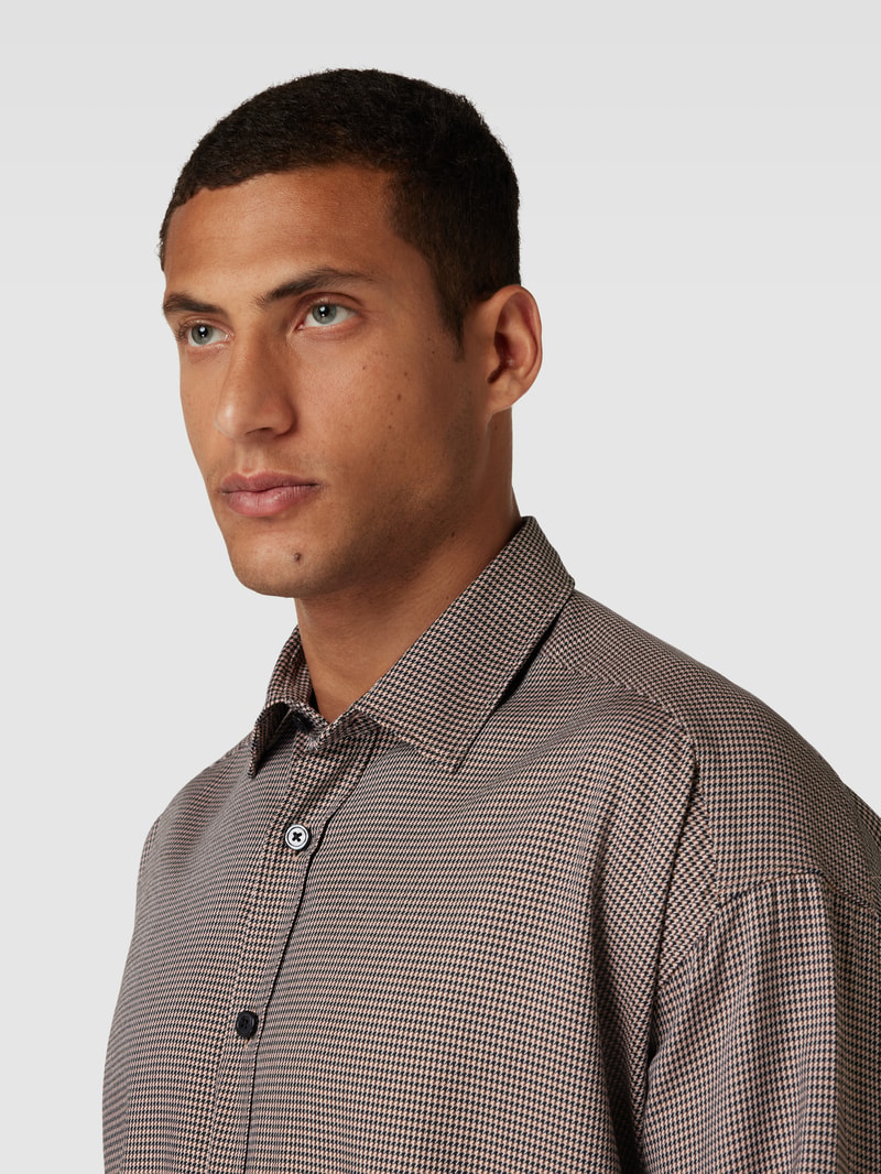 Freizeithemd mit Strukturmuster Modell 'Drew' in beige