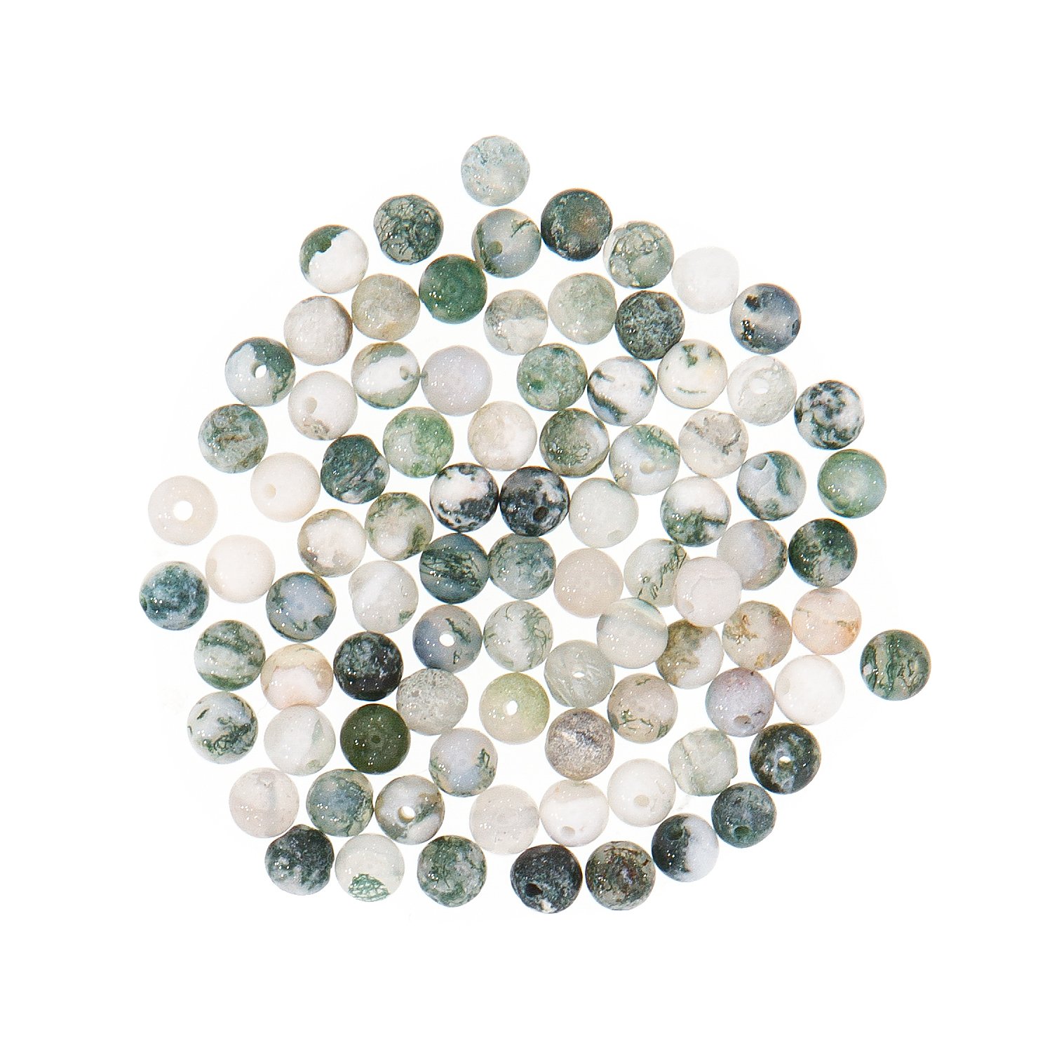 Natursteinperlen, grün, 4 mm Ø, 90 Stück