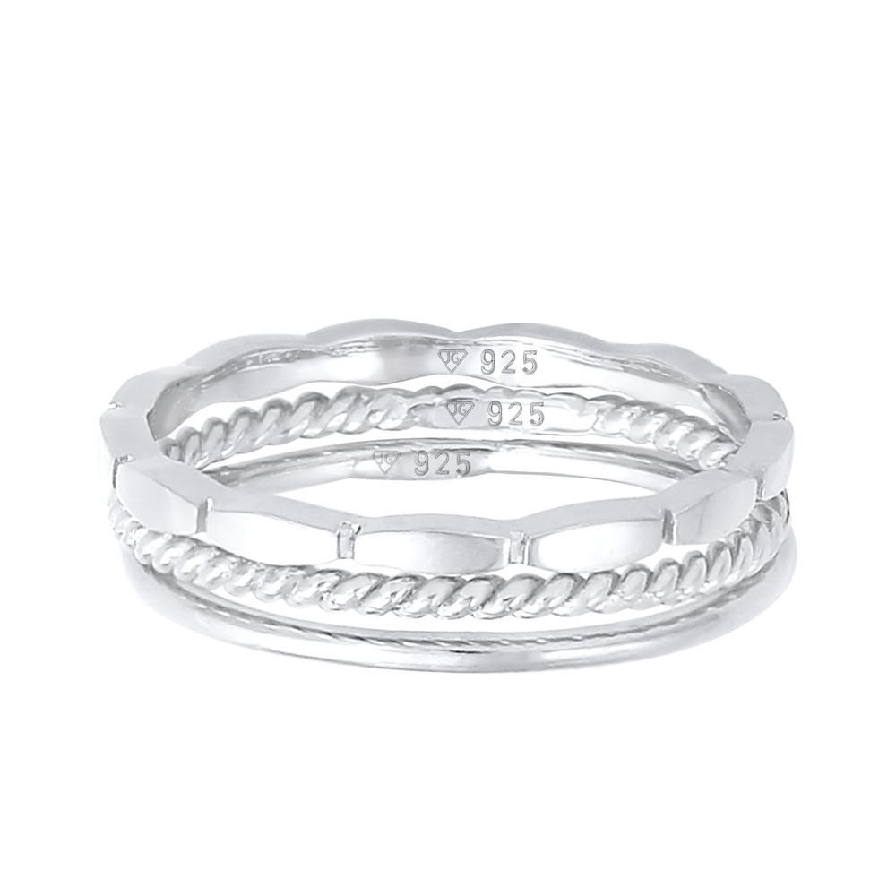 Elli Elli Bague Femmes Bande Empilage Trio Basique Minimaliste Intemporel Blogueur en  Bague