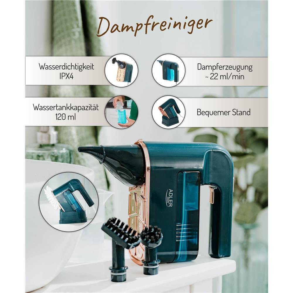 Adler Dampfreiniger AD 7050, Dampfglätter, Dampfbürste, Handgerät, ergonomisch