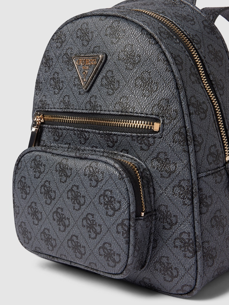 Rucksack mit Allover-Logo-Details Modell 'ECO ELEMENTS' in anthrazit