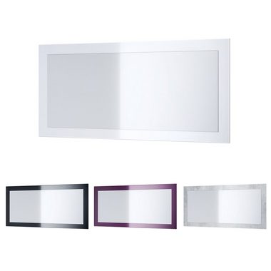 Vladon Wandspiegel Lima (Wandspiegel, mit Rahmen im modernen Stil), Weiß Hochglanz (89 x 45 cm)