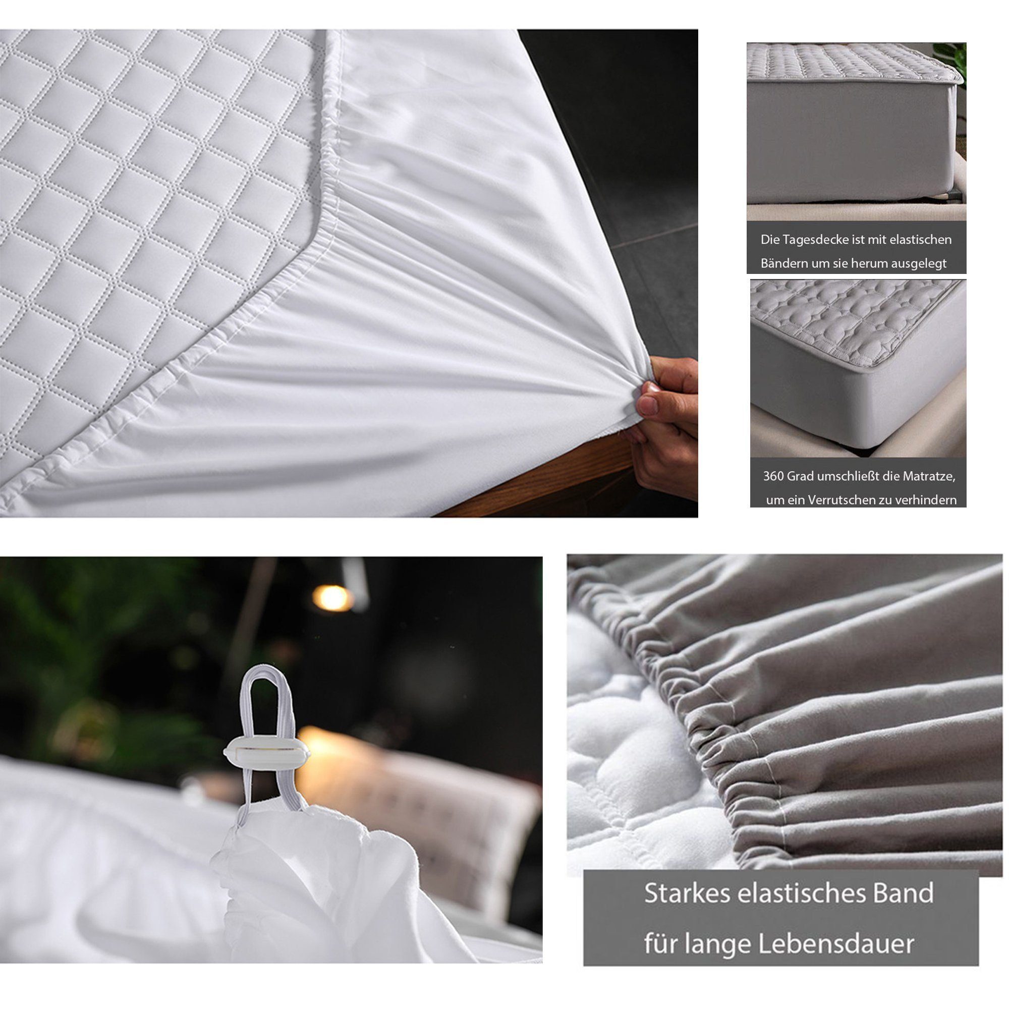 Matratzenauflage Matratzenschutzbezug,Spannbettlaken,Wasserdicht Matratzenschoner IBETTER, Mehrere Größenoptionen,Anti-Milben, Anti-Allergie Matratzenschutz