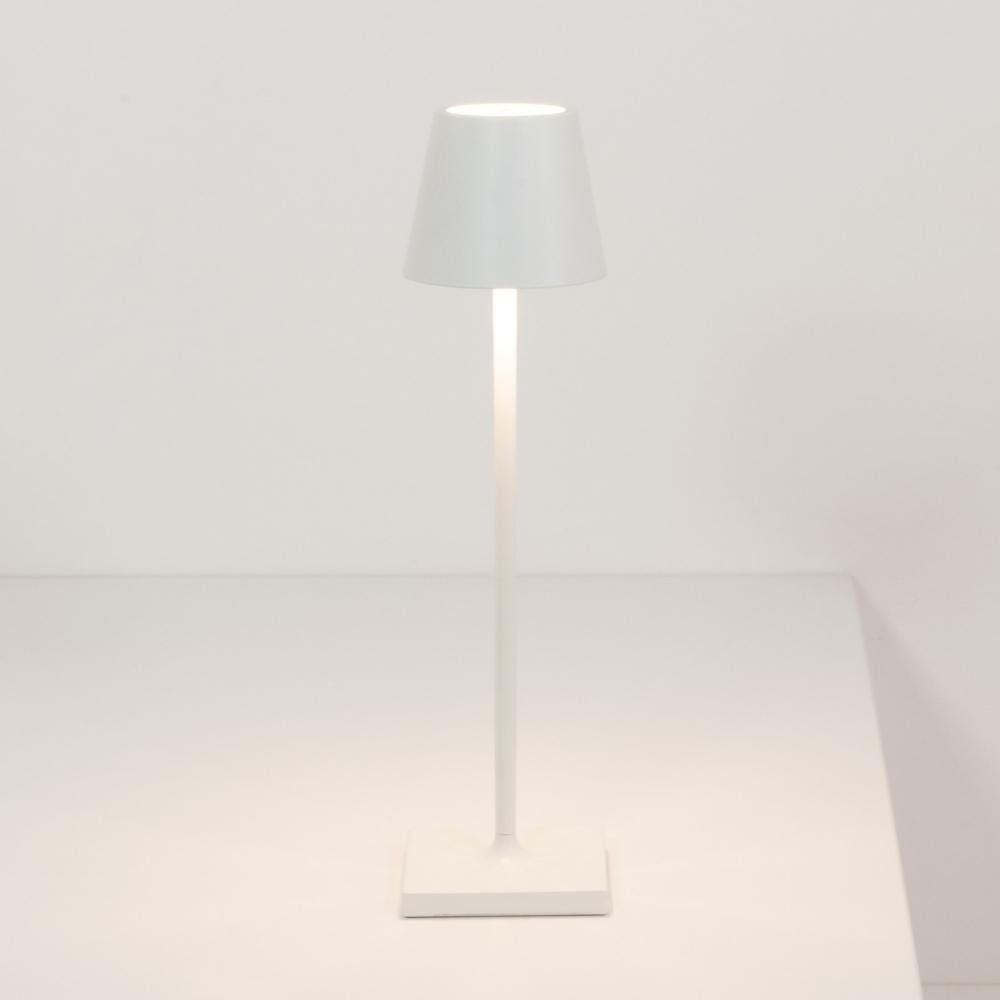 Zafferano LED Tischleuchte LED Akku Tischleuchte Poldina Micro in Weiß 1,8W 142lm IP65, keine Angabe, Leuchtmittel enthalten: Ja, fest verbaut, LED, warmweiss, Tischleuchte, Nachttischlampe, Tischlampe