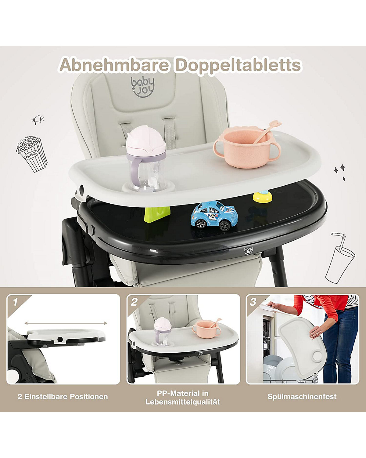 Babyhochstuhl Höhenverstellbar 6-36 Monate