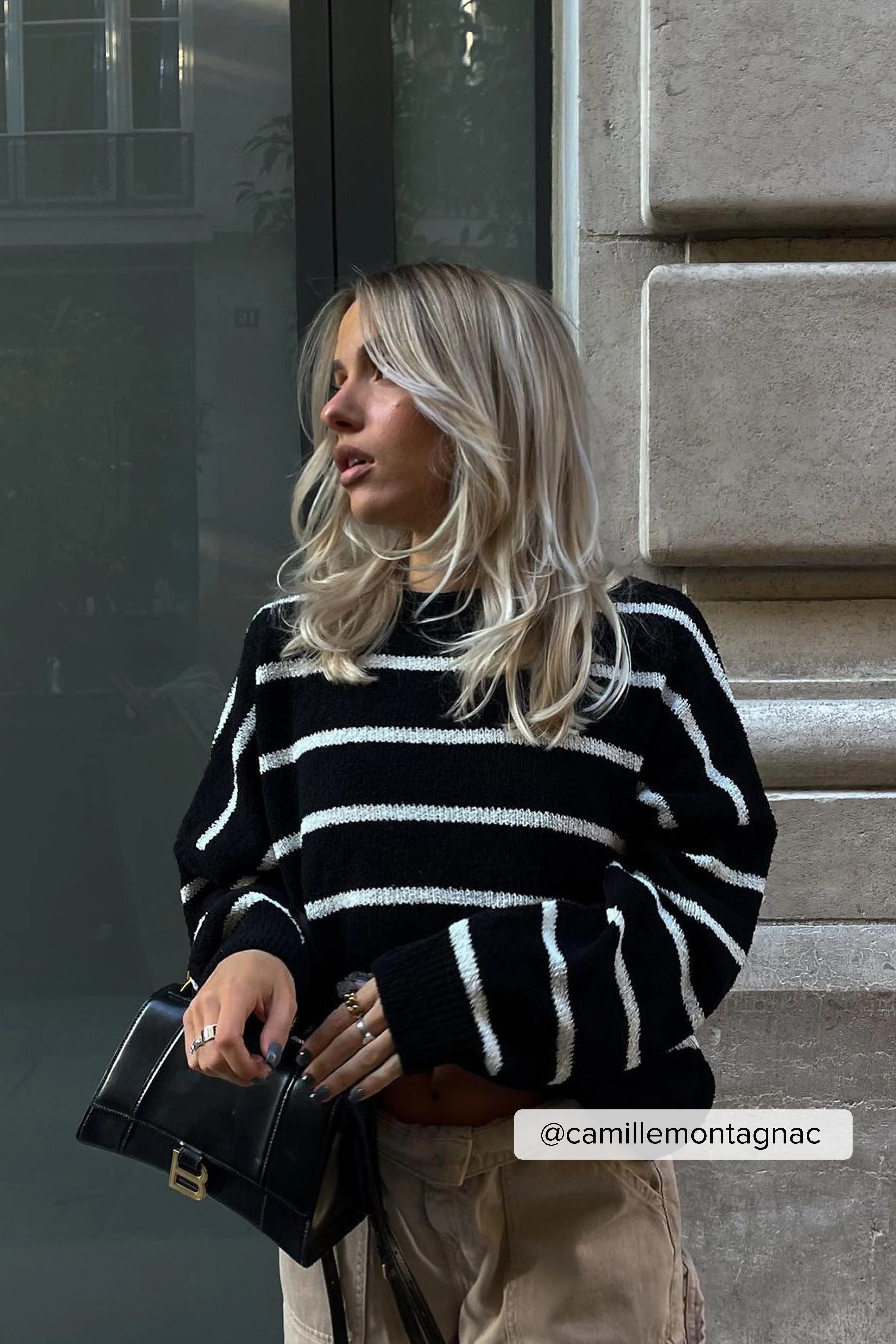 Gestreifter-Strickpullover