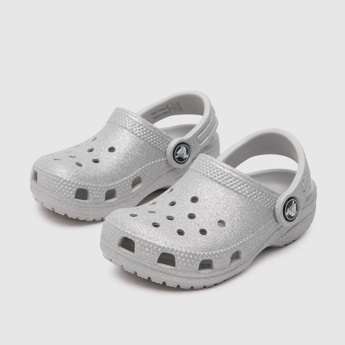 Crocs ezüst klasszikus csillámos klumpa lányoknak kisgyermek szandál