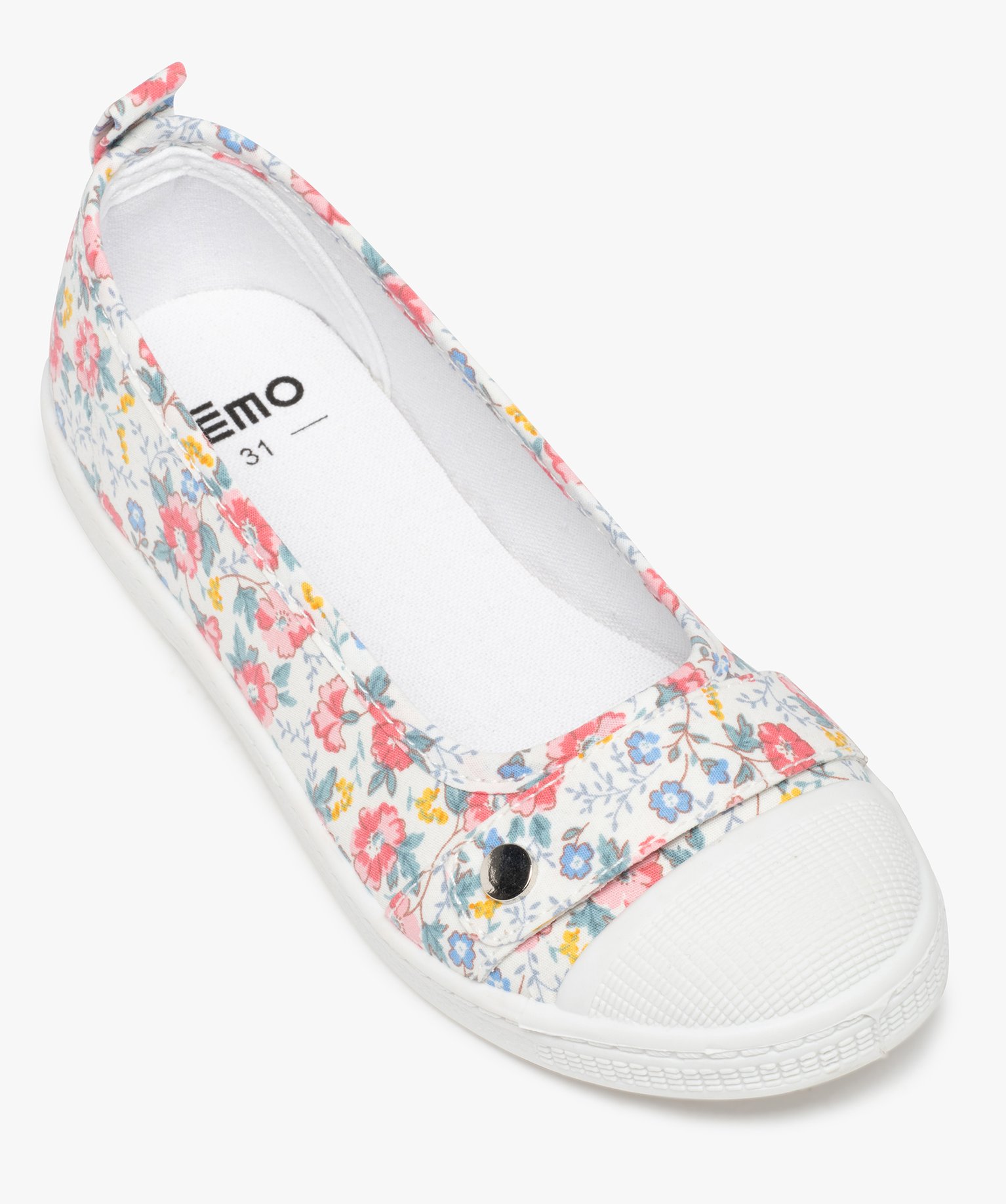 Ballerines fille en toile avec bout renforcé rose | GEMO