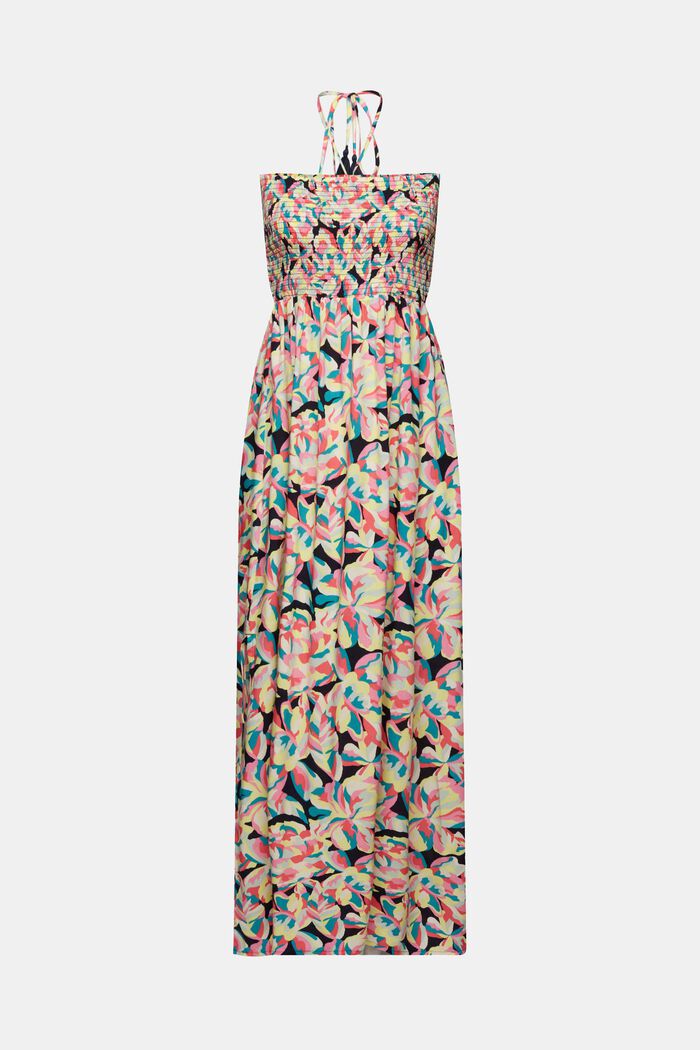 Gesmoktes Schlauchkleid in Maxilänge