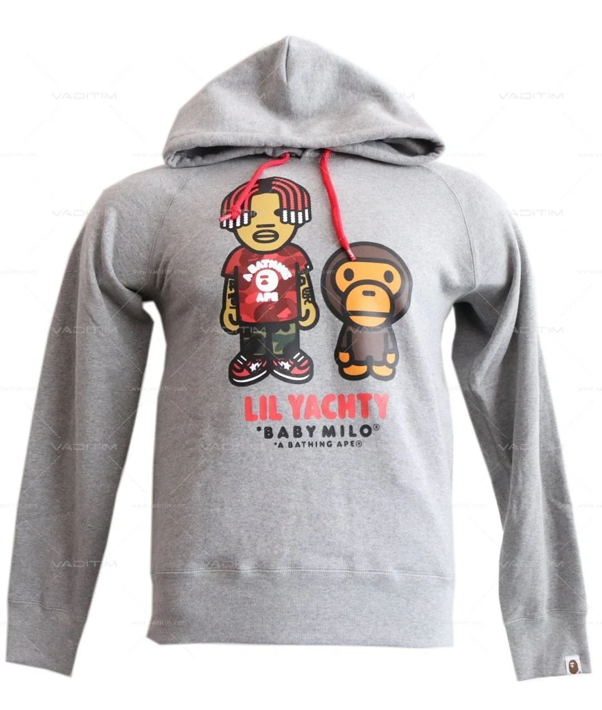 BAPE Baby Milo x Lil Yachty Pullover Hoodie Grey