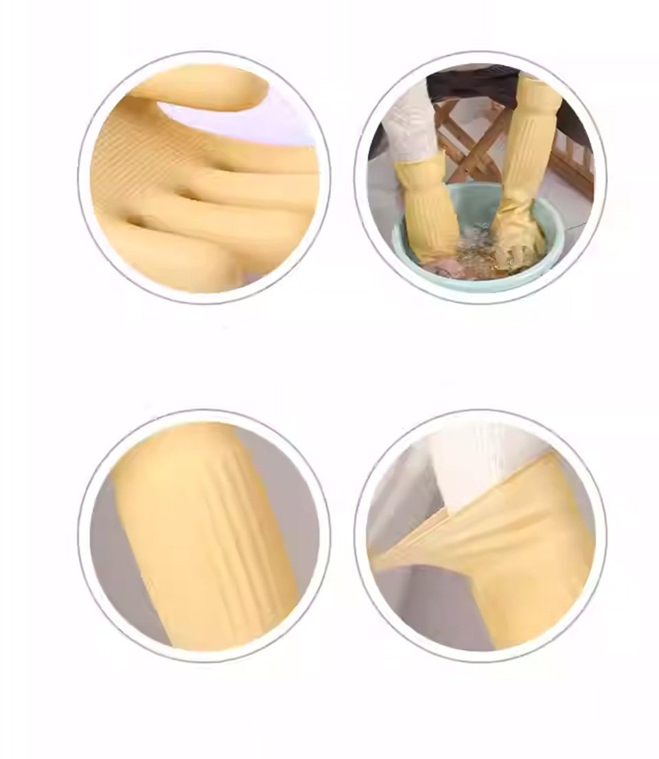 YUHRO Waschhandschuh Gummihandschuhe für die Küche und zum Geschirrspülen, 3 Paar., Schonende Reinigung, wasserdicht, wiederverwendbar.