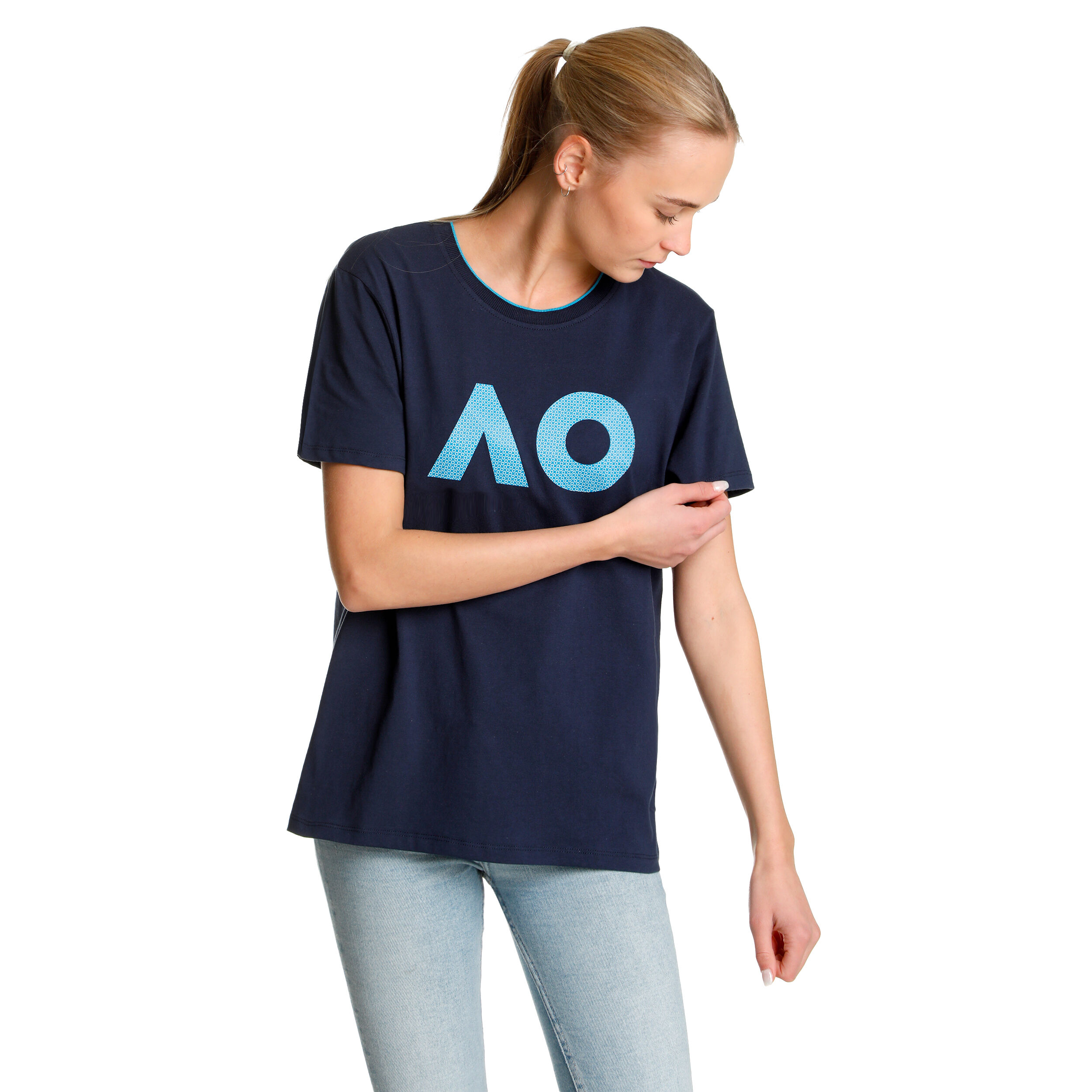 AO Stack Print Core Logo T-Shirt Damen - Dunkelblau