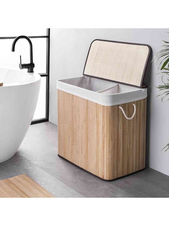 WohnDirect Wäschekorb mit Deckel BAMBOO in Natur günstig kaufen
