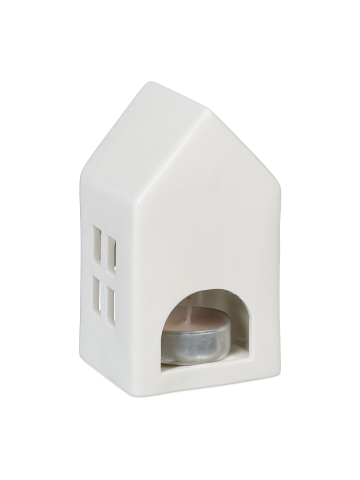 relaxdays Teelichthaus in Weiß - (B)7 x (H)12 x (T)6 cm günstig kaufen onesize