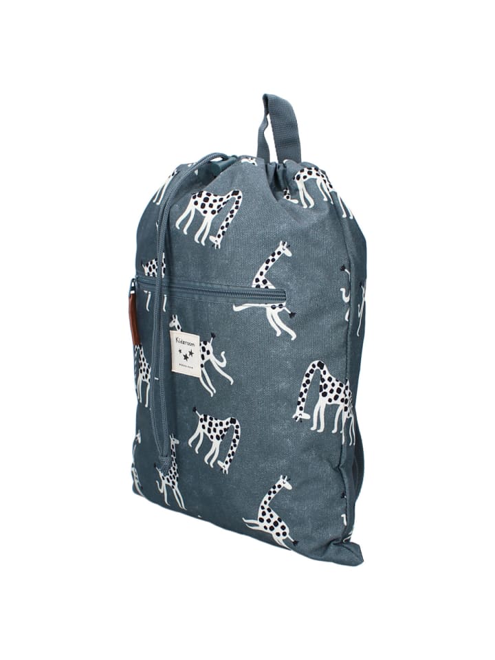 COFI 1453 Kidzroom Turnbeutel mit Giraffen Allover-Print für Jungen und Mädchen in Blau günstig kaufen 32 cm