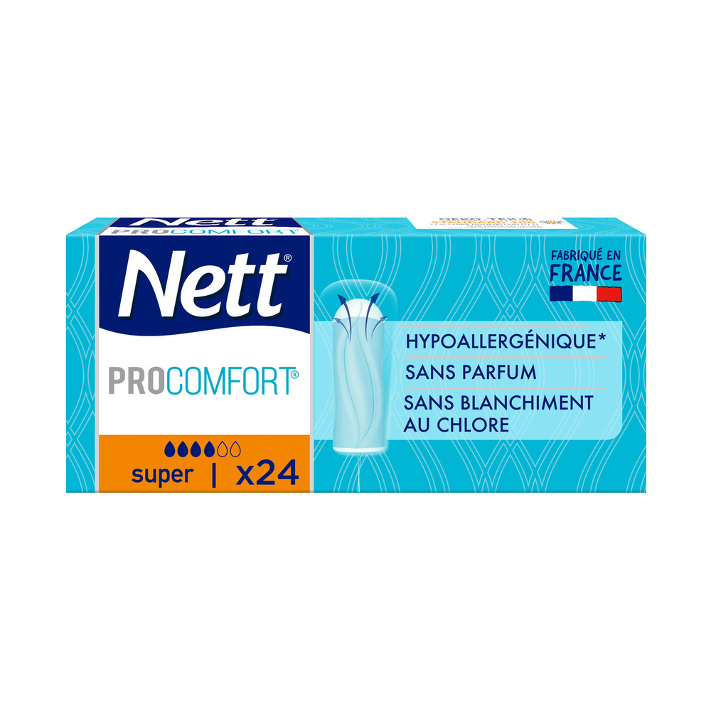 nett Procomfort Tampon sans Applicateur, Super, Boite de 24 Tampons Tampon