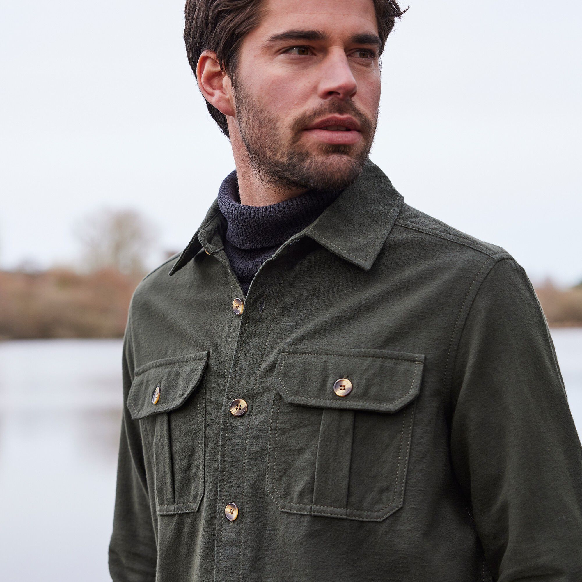 Surchemise en flanelle unie