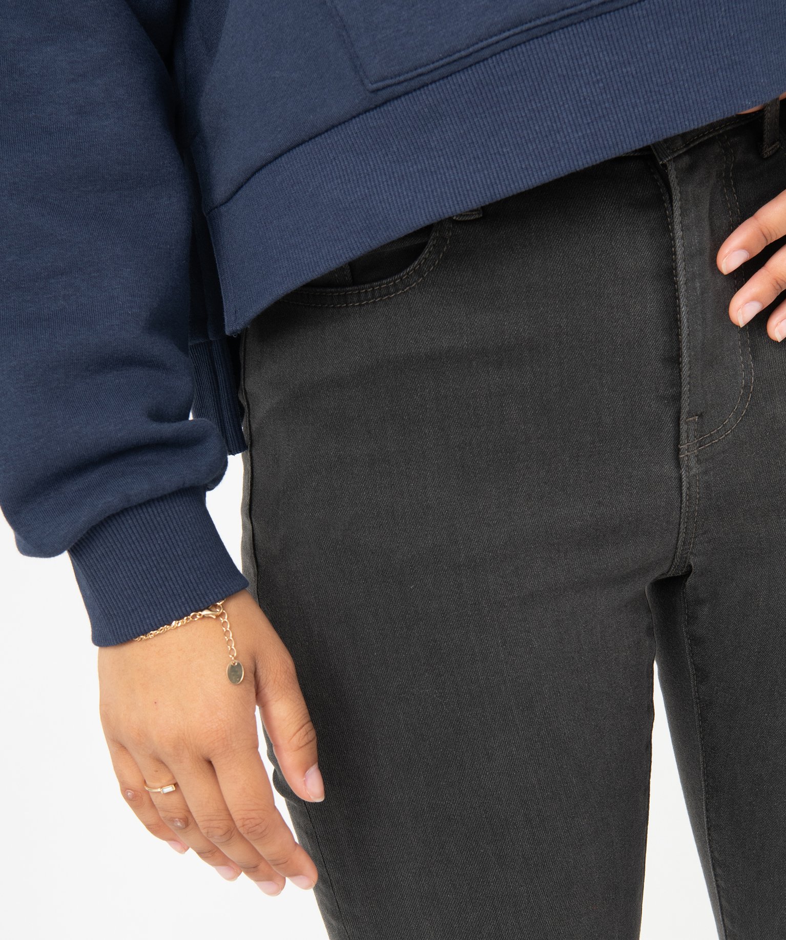 Jean femme coupe Slim taille haute grey | GEMO