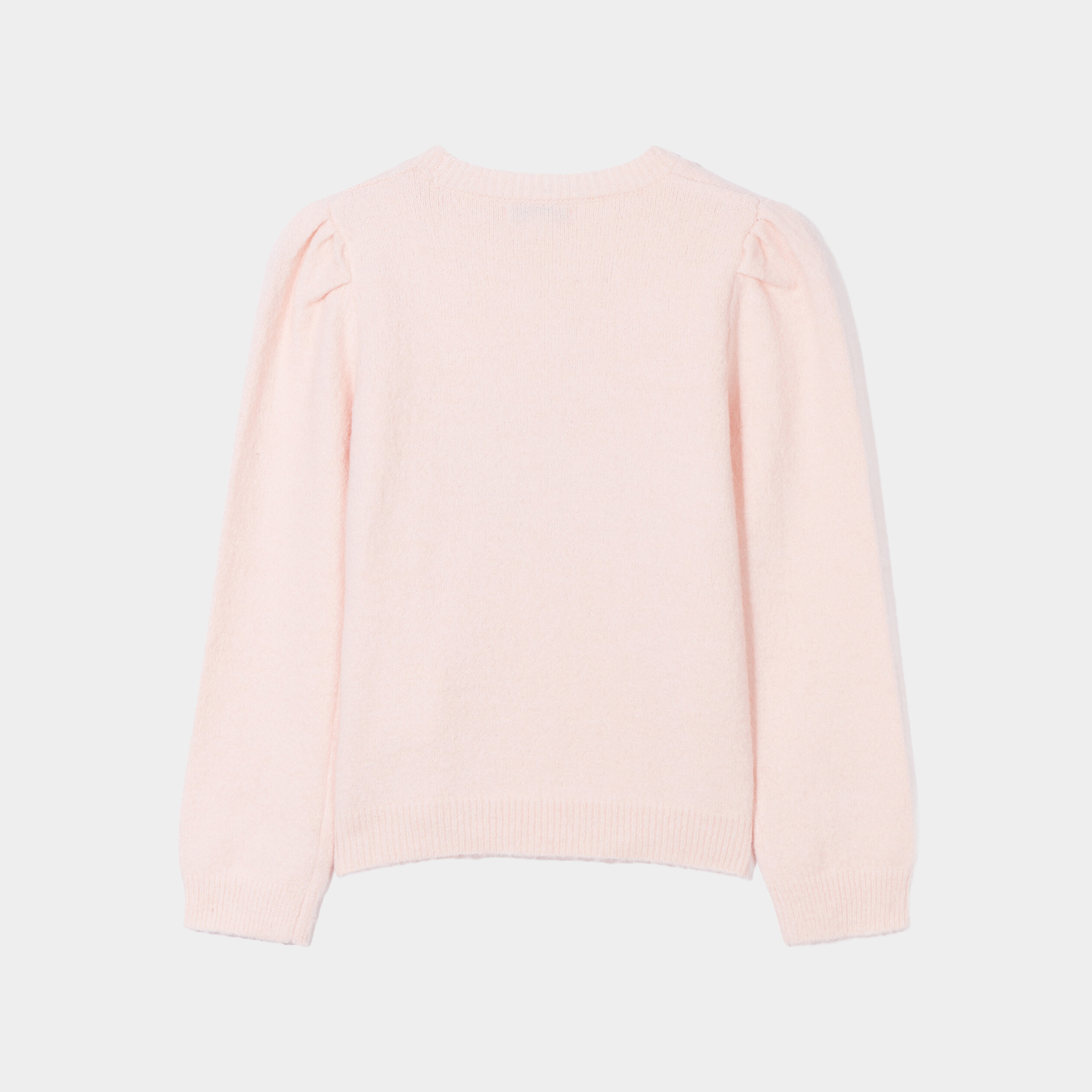 Pull col rond avec sequins vieux rose fille | La Halle