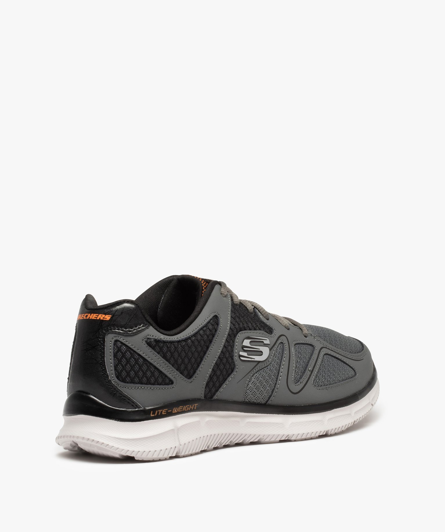 Baskets homme running unies dessus mesh – Skechers gris | GEMO