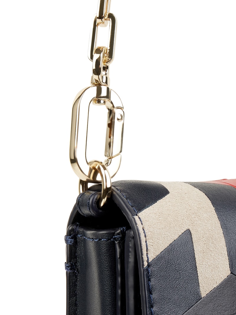Crossbody Bag aus Leder in dunkelblau