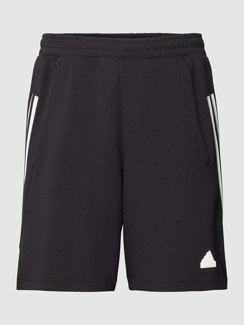 Sweatshorts mit Label-Print in schwarz