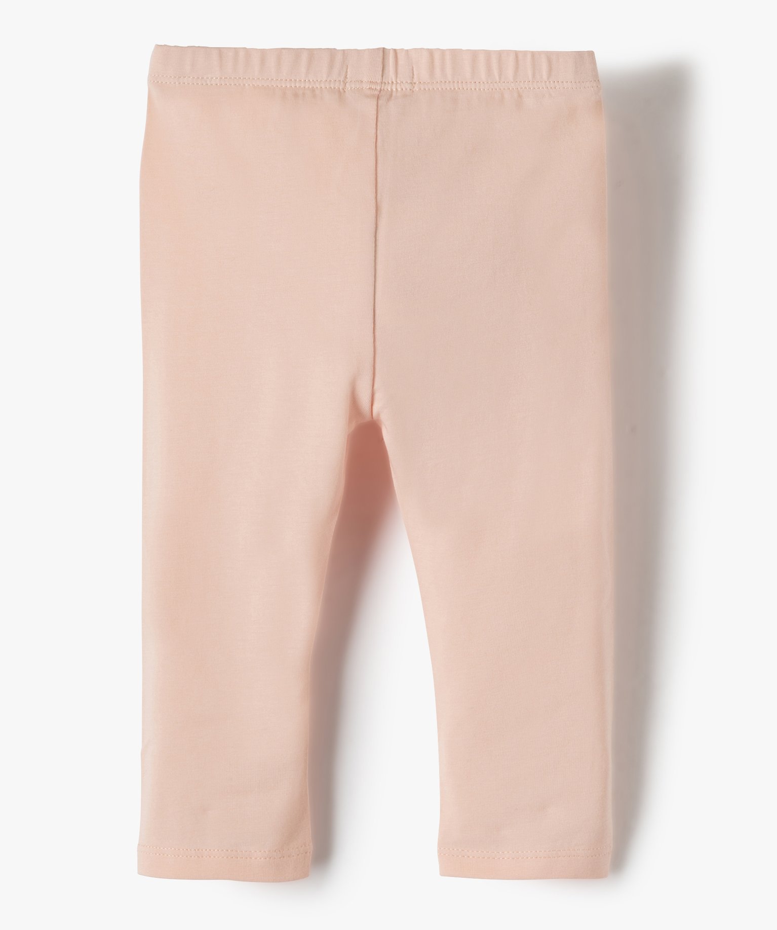 Legging bébé fille long en coton stretch rose | GEMO
