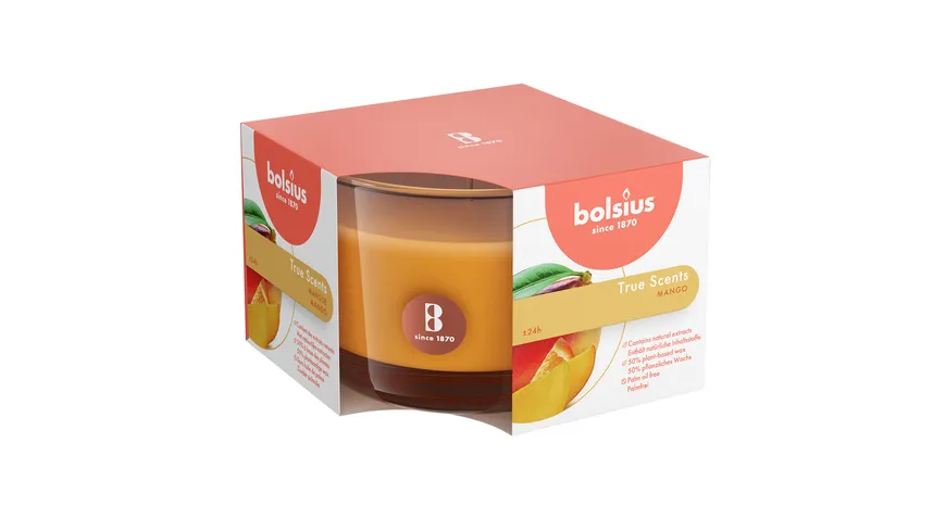 bolsius Duftglas medium True Scents Mango Mango