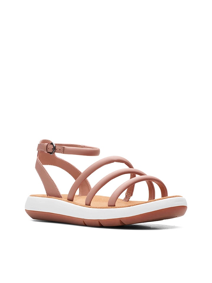 Clarks Leder-Sandalen in Rosa günstig kaufen