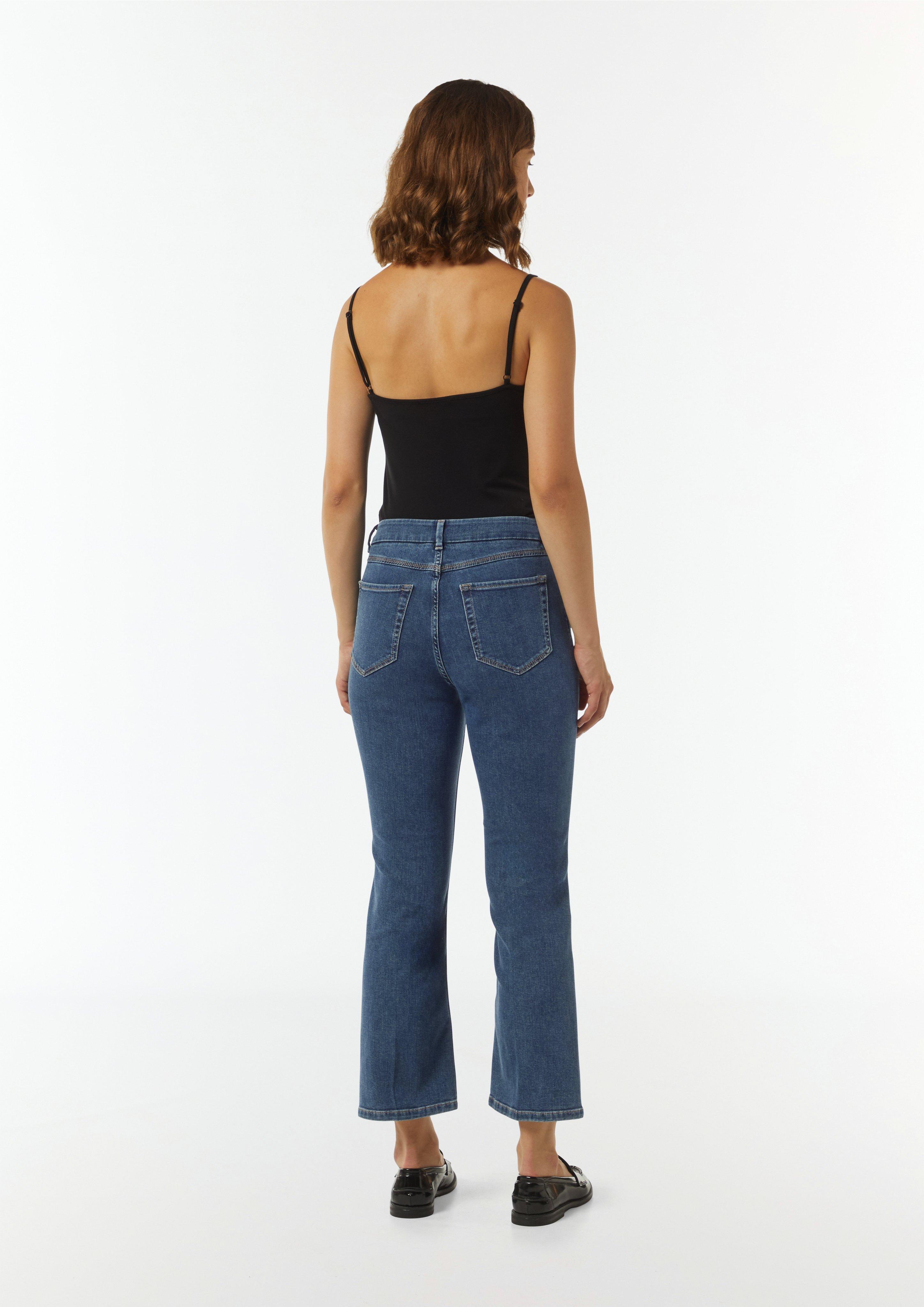 Ausgestellte Ankle-Jeans - blau