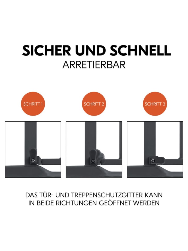Hauck Türschutzgitter / Treppenschutzgitter Clear Step 2 in grau günstig kaufen onesize